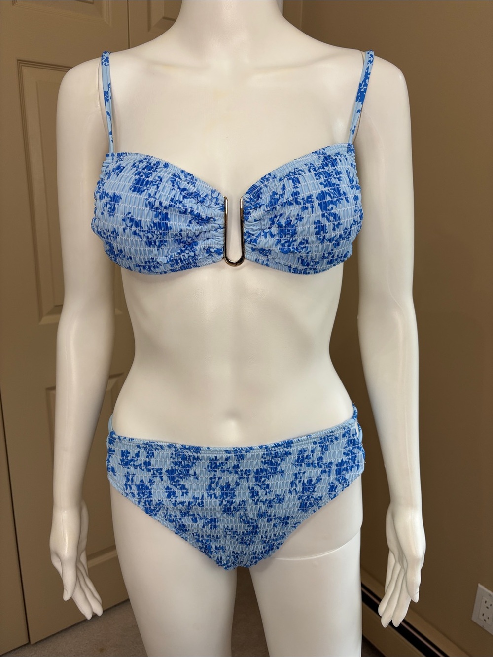 NWOT blue on blue bikini set